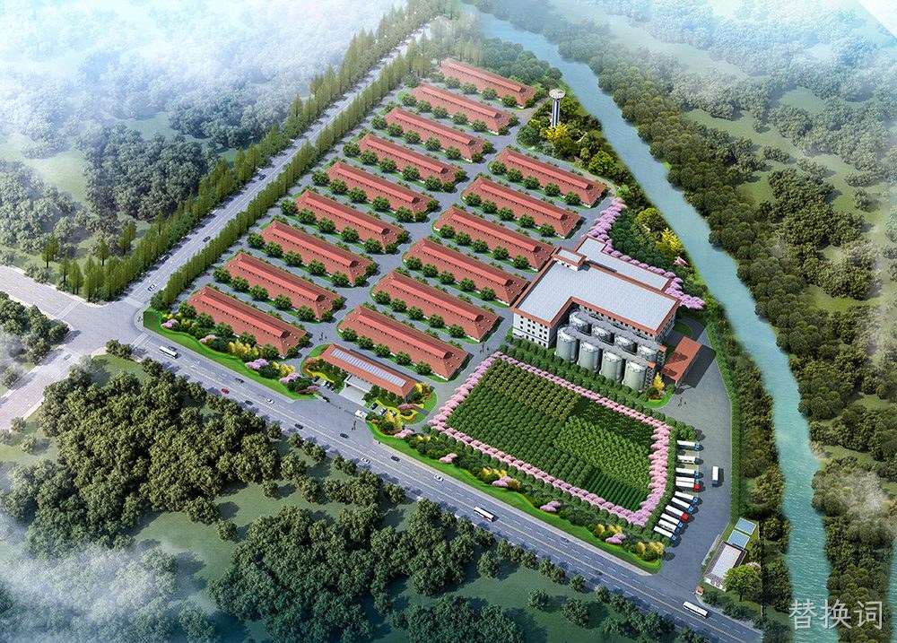 陕西替换词生物科技园效果图